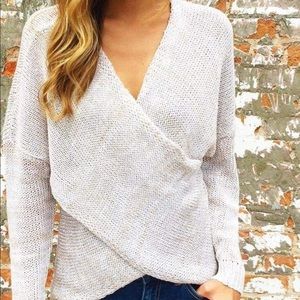 Wrap knit sweater